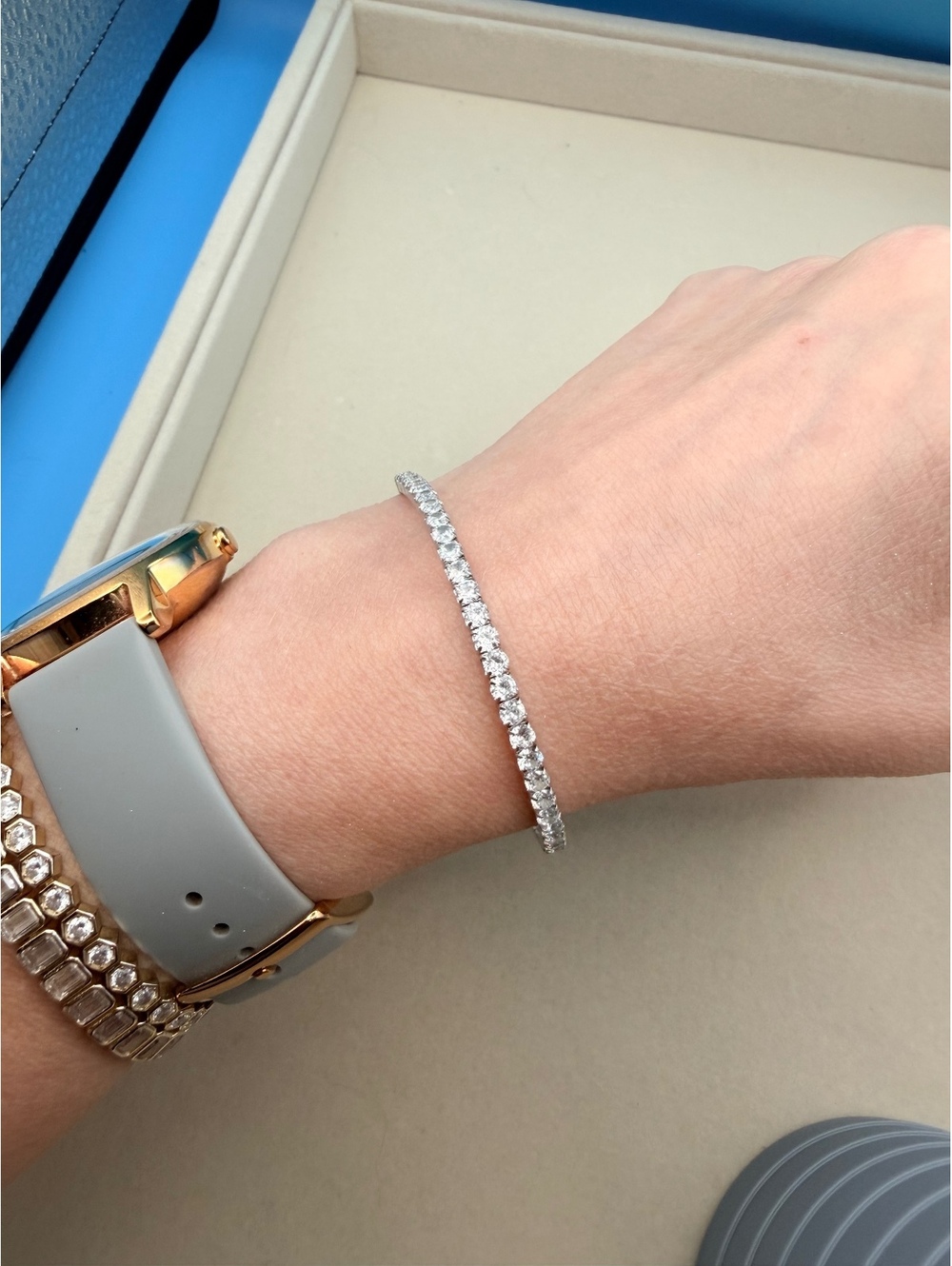 Silver tennis bracelet